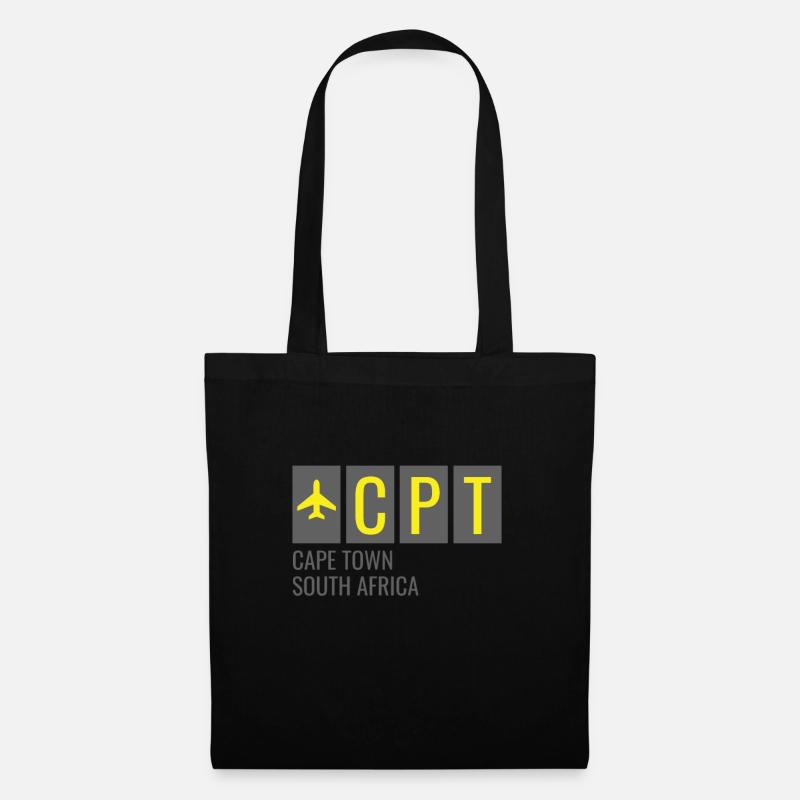 CAP Kapstadt Südafrika Flughafen Code - Stoffbeutel - Schwarz