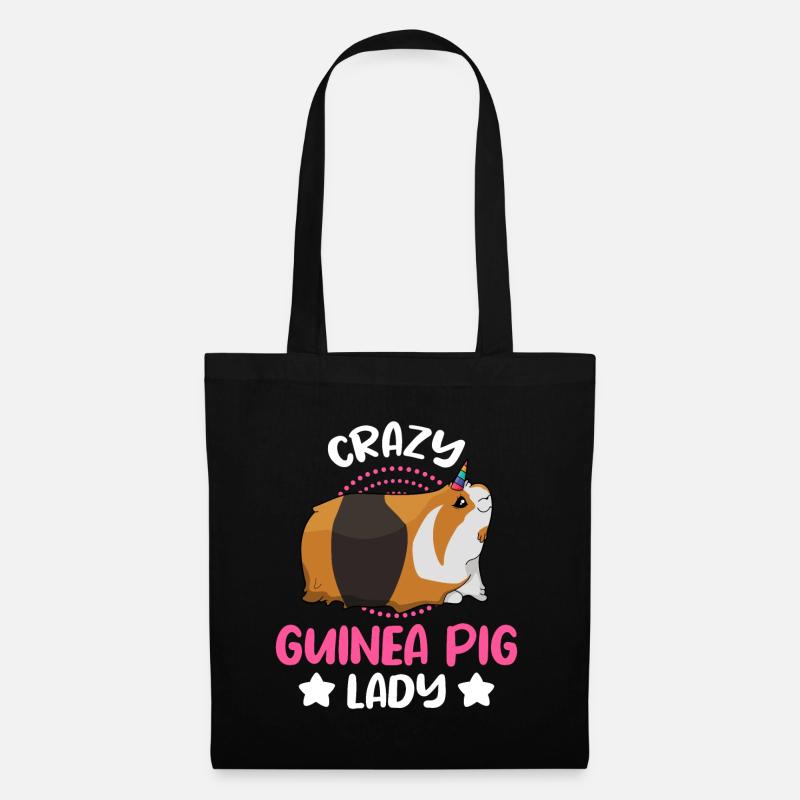 Meerschwein Einhorn Meerschweinchen Lady - Stoffbeutel - Schwarz
