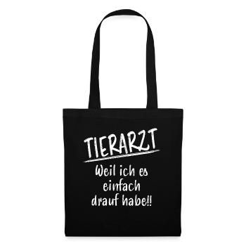 Tierarzt Lustige Spruch Beruf Tiermedizin Geschenk - Stoffbeutel - Schwarz - Vorne