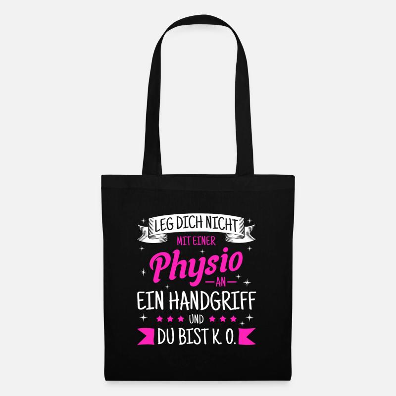 Physiotherapeutin Physio Sprüche - Stoffbeutel - Schwarz