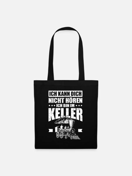 Eisenbahn Keller Dampflok Modellbahn - Stoffbeutel - Schwarz