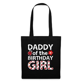 Daddy of the birthday Girl - Marienkäfer Geschenk - Stoffbeutel - Schwarz - Vorne