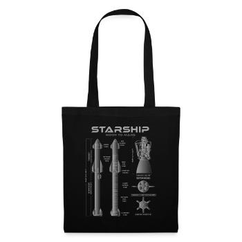 vaisseau spatial sn15 sn16 mission vers Mars - Sac en tissu - noir - Devant
