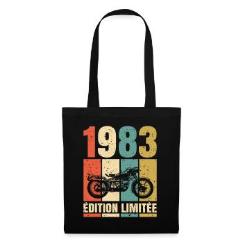 1983 Anniversaire Motard Vintage Cadeau Moto - Sac en tissu - noir - Devant