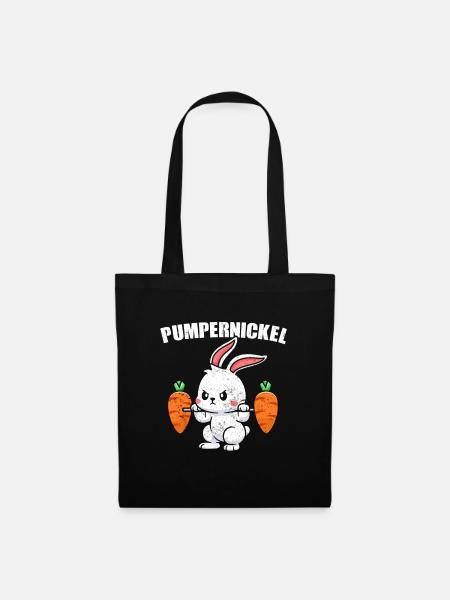 Pumpernickel Hase Bodybuilding Gym Fitness - Stoffbeutel - Schwarz