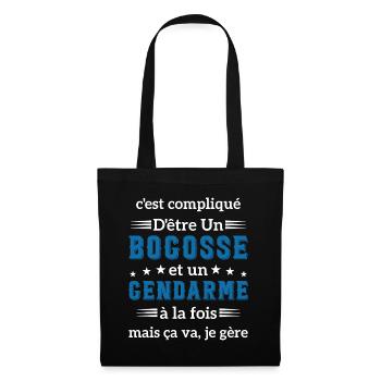 C'est compliqué d'être un bogosse et un gendarme - Sac en tissu - noir - Devant