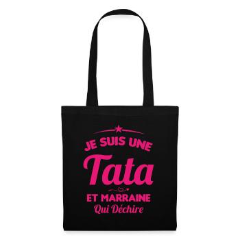 Je Suis Une Tata et Marraine Qui Déchire - Sac en tissu - noir - Devant