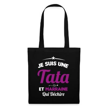 Je Suis Une Tata et Marraine Qui Déchire - Sac en tissu - noir - Devant