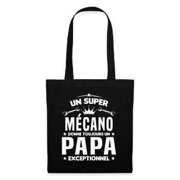 Mécano papa cadeau drôle fête des pères garagiste - Sac en tissu - noir - Devant
