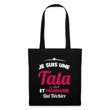 Je Suis Une Tata et Marraine Qui Déchire - Sac en tissu - noir - Devant