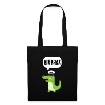 Airboat Swamp Hydroplane Fanboat Airboating Hover - Tote Bag - black - Front