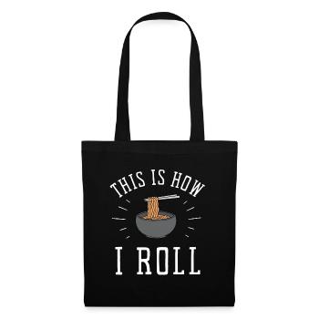 Udon Nouilles Japonaises Ramen Boîte de Nouilles Asiatiques - Sac en tissu - noir - Devant