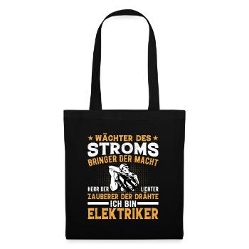 Wachter des Stroms Elektriker - Stoffbeutel - Schwarz - Vorne