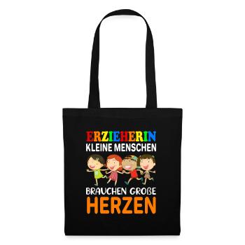 Erzieherin Kindergarten Abschiedsgeschenk - Stoffbeutel - Schwarz - Vorne