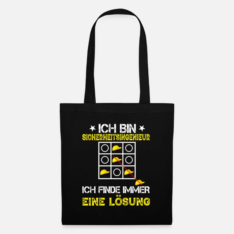 Sicherheitsingenieur lustiges Geschenk - Stoffbeutel - Schwarz