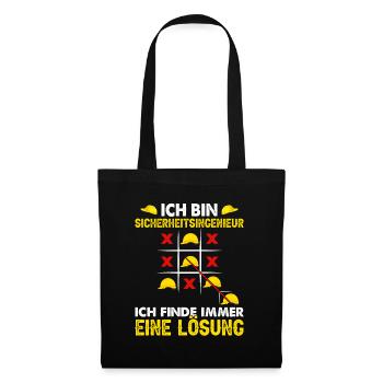 Sicherheitsingenieur Geschenk - Stoffbeutel - Schwarz - Vorne