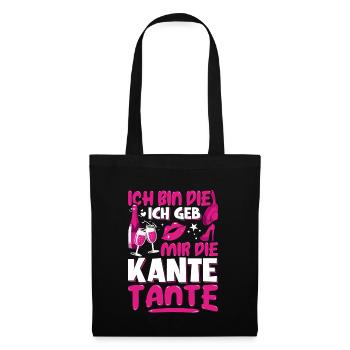 Kante Tante Feiern Party Geschenk - Stoffbeutel - Schwarz - Vorne