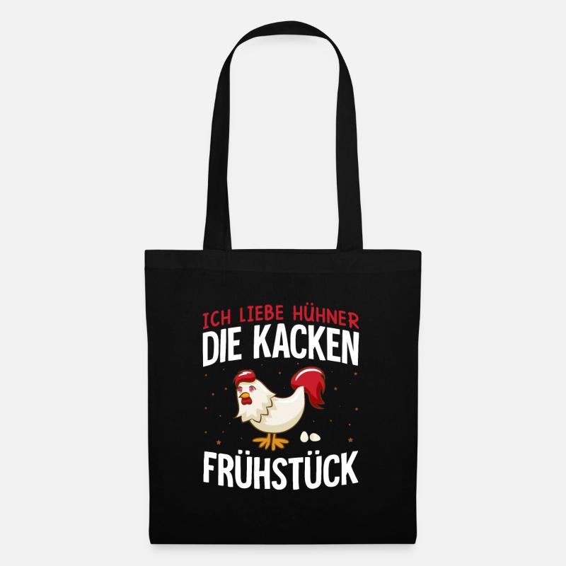 Hühnerliebhaber Ich liebe Hühner - Stoffbeutel - Schwarz
