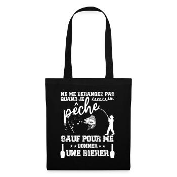 NE ME DÉRANGEZ PAS QUAND JE PÊCHE - Sac en tissu - noir - Devant
