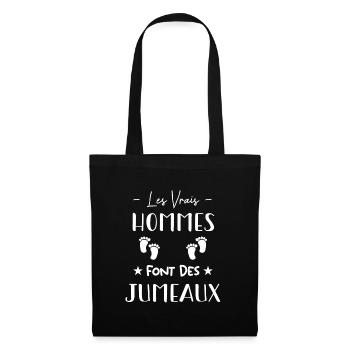 les vrais hommes font des jumeaux | cadeau !! - Sac en tissu - noir - Devant