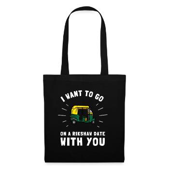 Tuk Tuk Rickshaw Transporteur de scooter italien - Sac en tissu - noir - Devant