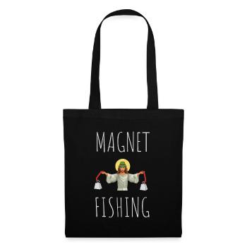 Magnet Fishing Magnet Fisher Fisherman - Stoffbeutel - Schwarz - Vorne