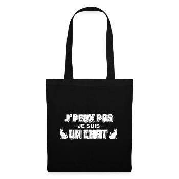 je peux pas je suis un chat en fait - Sac en tissu - noir - Devant