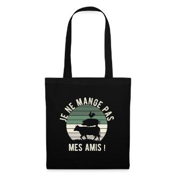 je ne mange pas mes amis - Sac en tissu - noir - Devant