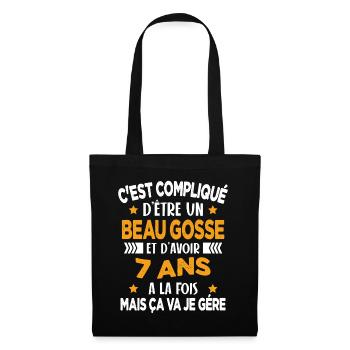 Compliqué d'être un Beau Gosse et D'avoir 7 Ans - Sac en tissu - noir - Devant