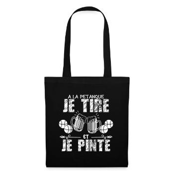 A La Petanque Je Tire Et Je Pinte Bière - Sac en tissu - noir - Devant