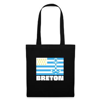 Breton Breizh Pur Beurre Heartbeat - Humour - Sac en tissu - noir - Devant