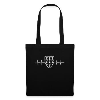 Breton Breizh Pur Beurre Heartbeat - Humour - Sac en tissu - noir - Devant