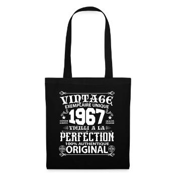 1967 Vintage Anniversaire 1967 exemplaire unique - Sac en tissu - noir - Devant