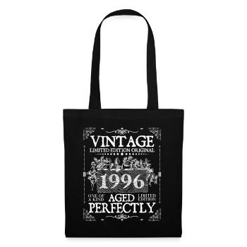 1996 | Vintage Perfectly seit 1996 Geburtstag - Stoffbeutel - Schwarz - Vorne
