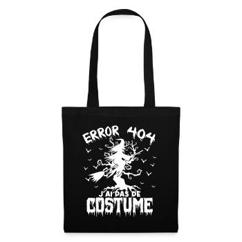 Halloween Error 404 pas de costume - Sac en tissu - noir - Devant