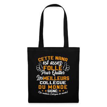 Collègue Nana meilleure collègue du monde - Sac en tissu - noir - Devant