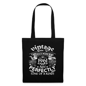 December 1961 | birthday 1961 Vintage December - Tote Bag - black - Front