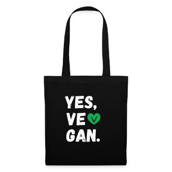 Yes We Can Veganer Vegan Tierfreund Tierschutz - Stoffbeutel - Schwarz - Vorne