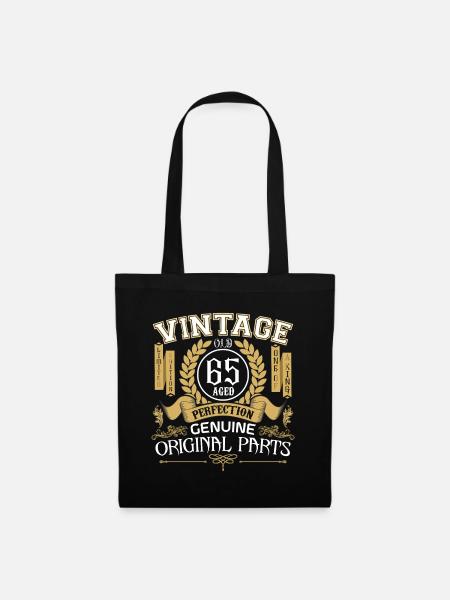 Jahrgang 65 Jahre - Geburtstagsgeschenk 65 Jahre - Stoffbeutel - Schwarz