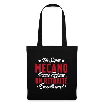Mécano Papa Cadeau Drôle Fête Des Pères Garagiste - Sac en tissu - noir - Devant