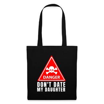 Fille protectrice papa, sortir avec ma fille - Sac en tissu - noir - Devant
