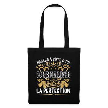 Le Meilleur Journaliste | Journaliste à la perfect - Sac en tissu - noir - Devant