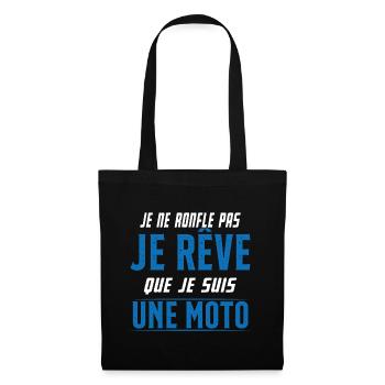 Je ne ronfle pas je rêve de moto ma passion - Sac en tissu - noir - Devant