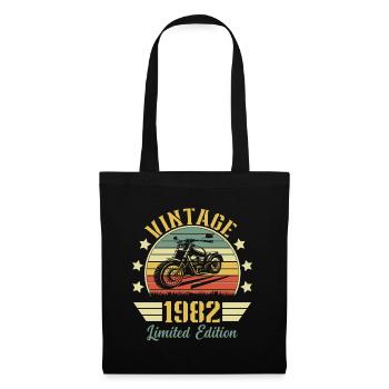 Vintage 1982 Jubiläum Biker Motorrad Geschenk - Stoffbeutel - Schwarz - Vorne