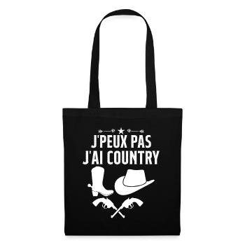 Je Peux Pas J'ai Country Cowboy Western Cadeau - Sac en tissu - noir - Devant