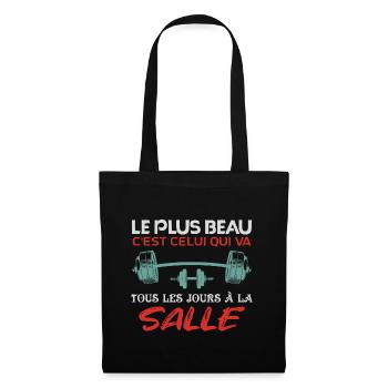 entraînement musculation La muscu et la salle - Sac en tissu - noir - Devant