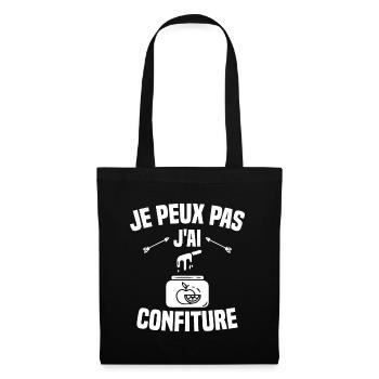 je peux pas j'ai confiture idée cadeau humour - Sac en tissu - noir - Devant