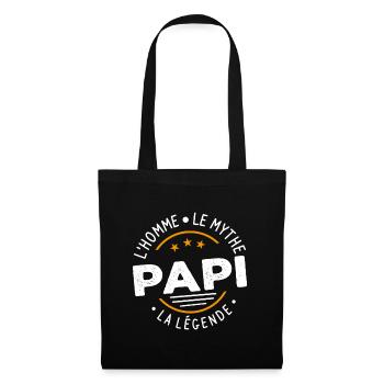 Grand-Père Papi l'Homme le Mythe la Légende Cadeau - Sac en tissu - noir - Devant