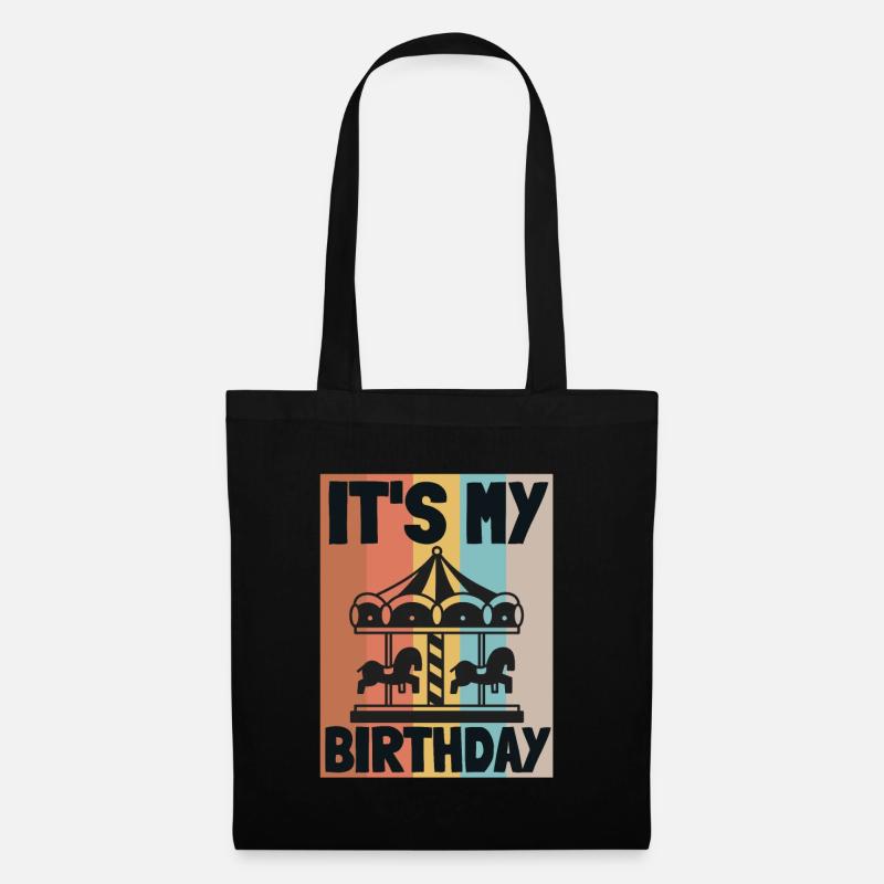Carnival Party Birthday Girl Cumpleaños Carousel - Stoffbeutel - Schwarz