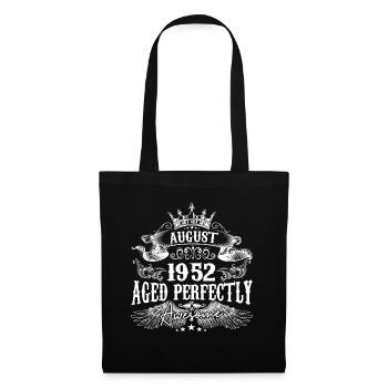 1952 | August 1952 Geburtstag Perfekt gealtert - Stoffbeutel - Schwarz - Vorne